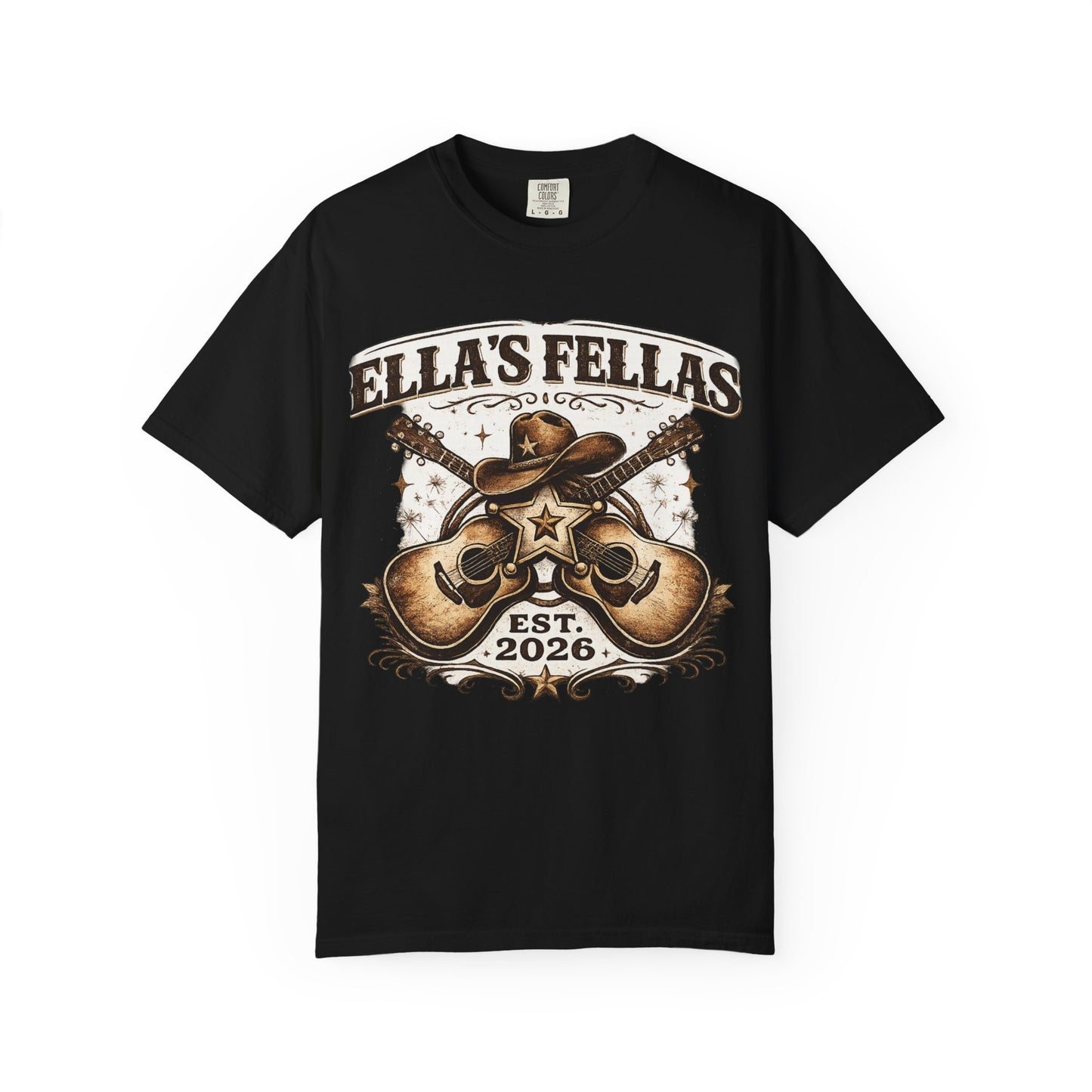 Ella's Fellas Guitar T-Shirt — Retro Country Music Band Tee (Est. 2026)