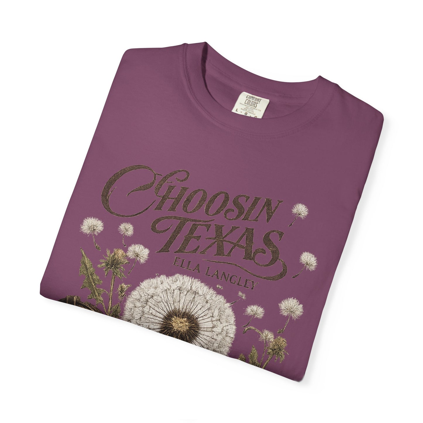 Choosin' Texas T-Shirt — Cowboy Boots & Dandelion Floral Graphic