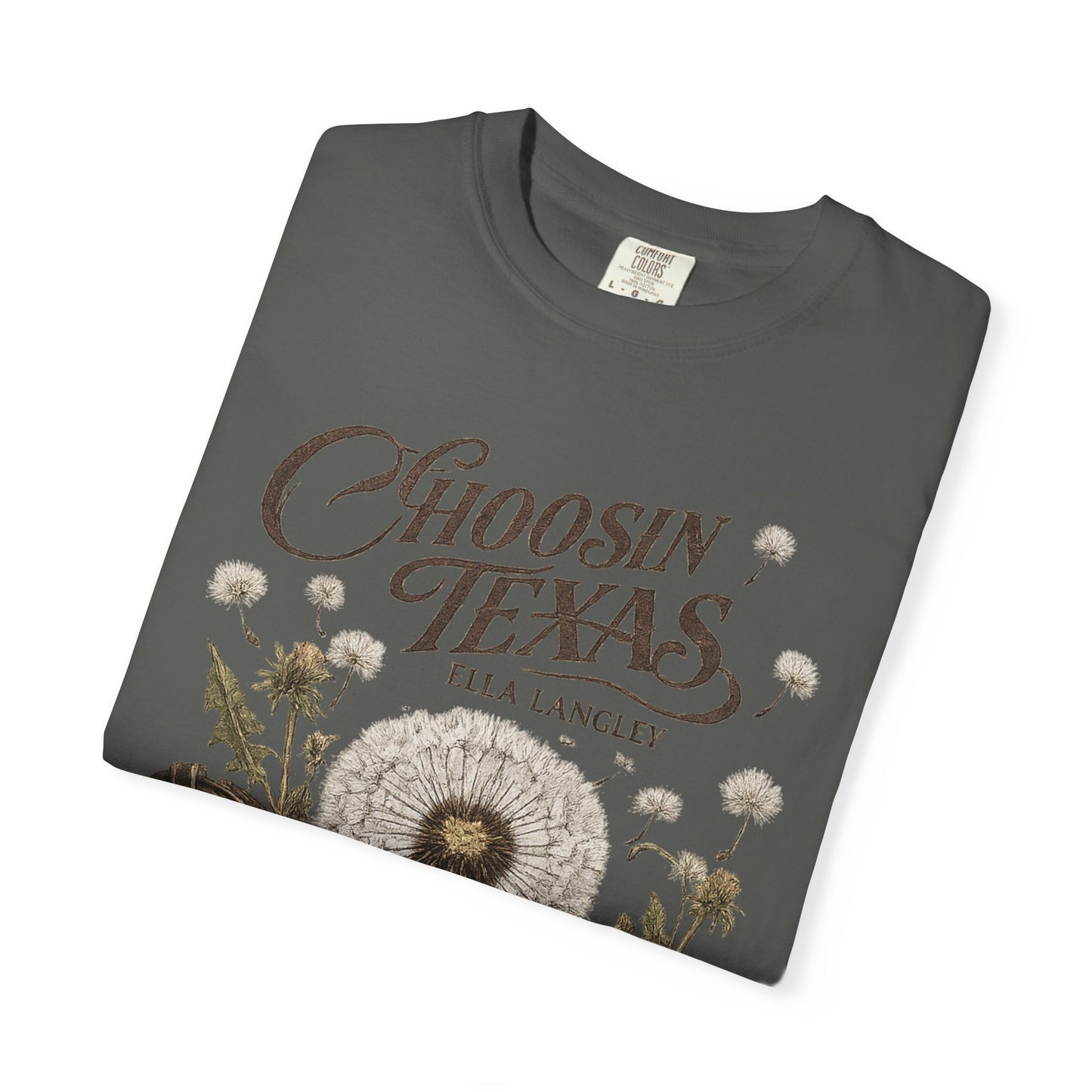 Choosin' Texas T-Shirt — Cowboy Boots & Dandelion Floral Graphic