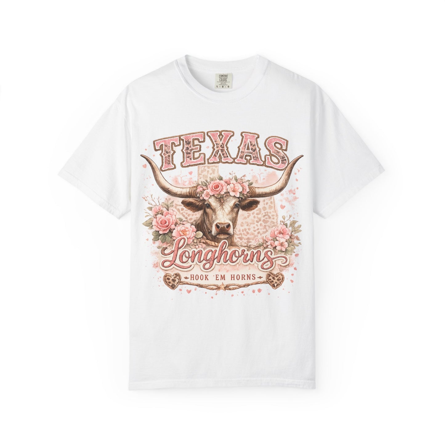 Texas Longhorns Floral T-Shirt — Rose Western 'Hook 'Em Horns' Tee