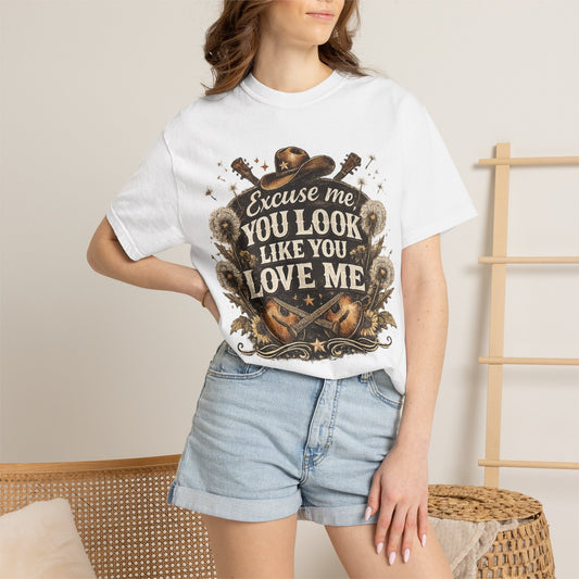 Excuse Me You Look Like You Love Me T-Shirt — Vintage Country Guitar Graphic