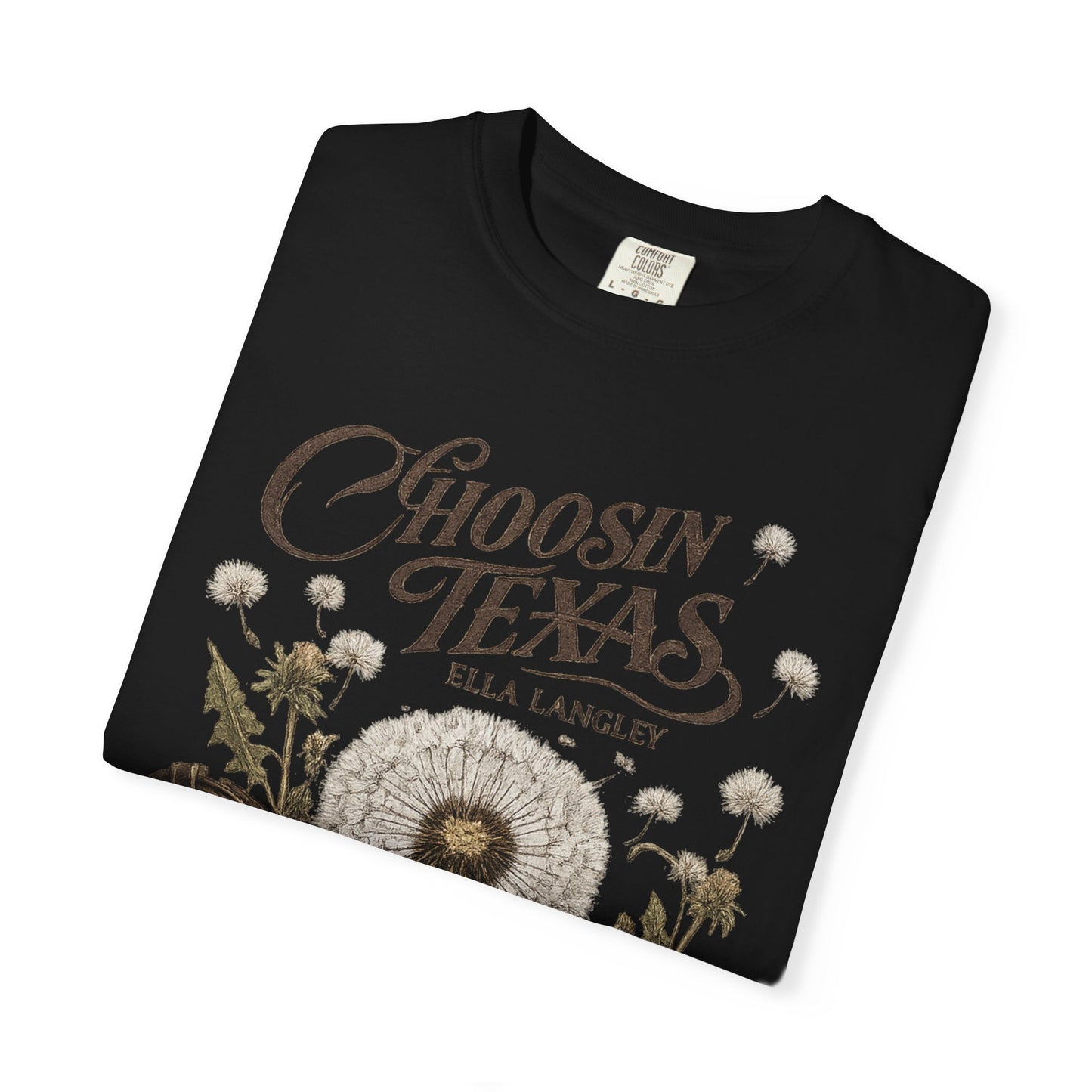 Choosin' Texas T-Shirt — Cowboy Boots & Dandelion Floral Graphic